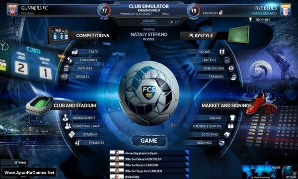 Football Club Simulator 19 Screenshot 2, Full Version, PC Game, Download Free